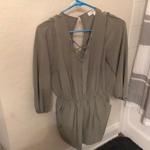 Green Romper tie up front.